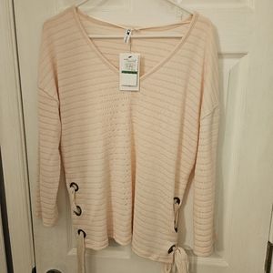 Cable & Gauge, Pink Lightweight Sweater  Size L